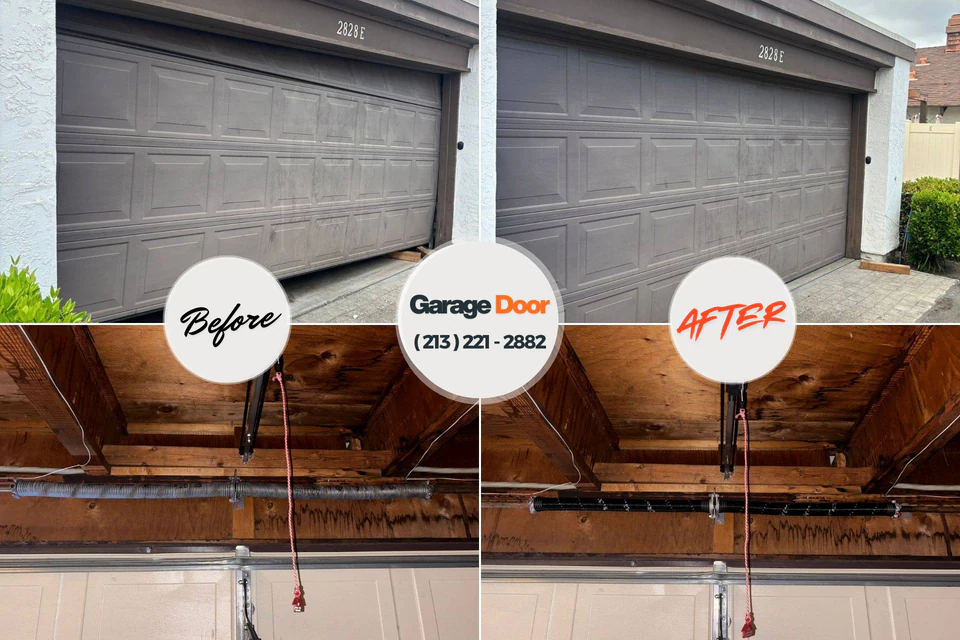 Before and after: garage door repair Twinsburg, OH